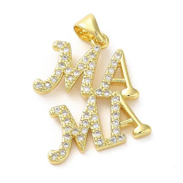 Brass Micro Pave Clear Cubic Zirconia Pendants