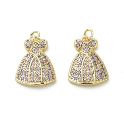 Brass Micro Pave Cubic Zirconia Pendants