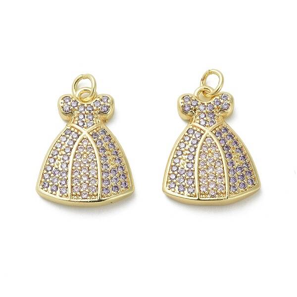 Brass Micro Pave Cubic Zirconia Pendants