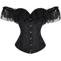 Corset Tops for Women With Sleeves Renaissance Costume Overbust Corsets 6731C-D1