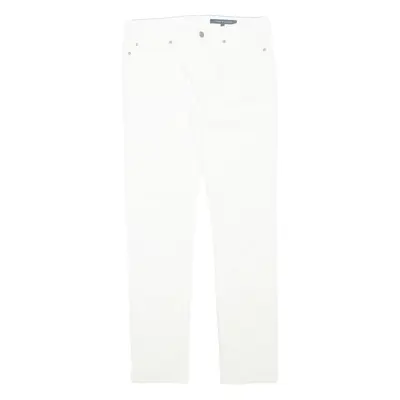 TOMMY HILFIGER Womens Corduroy Trousers White Regular Tapered W30 L31