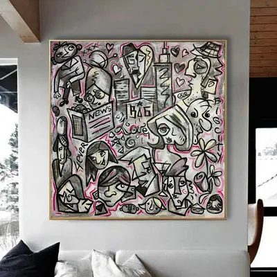 Original Abstract Figurative Paintings On Canvas Beige Painting Abstract Human Painting Textured Hand Painted Art | EXTRAORDI...