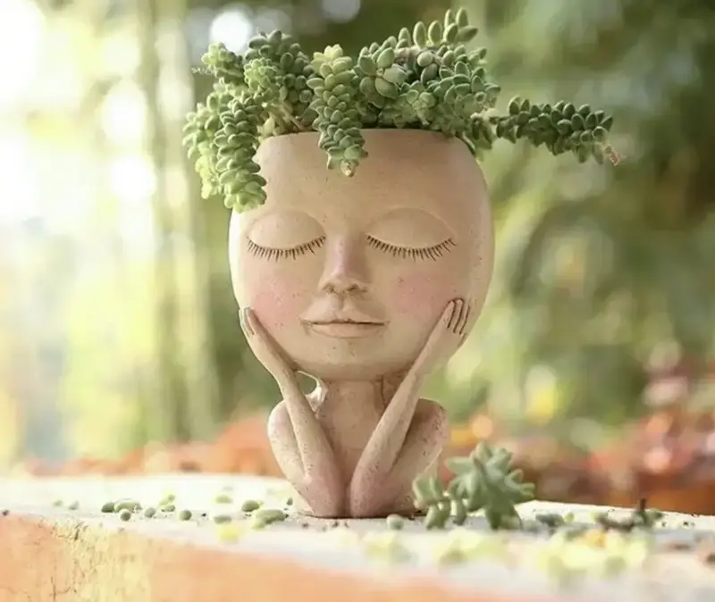 Nordic face planter for indoor and outdoor use. Perfect for small plants, succulents, herbs, perfect for housewarming gift or...