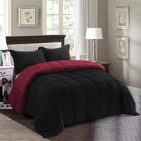 HIG 3PC Down Alternative Comforter Set - All Season Reversible Comforter with Two Shams happy  fluffy cloud bed