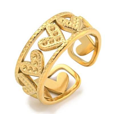 Ion Plating(IP) 304 Stainless Steel Cuff Finger Ring Settings