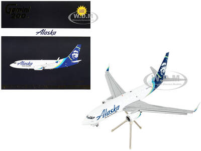Boeing 737-700BDSF Commercial Aircraft with Flaps Down Alaska Air Cargo White with Blue Tail Gemini 200 Series 1/200 Diec...