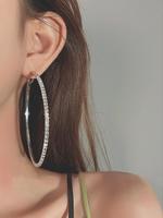Summer Elegant Rhinestone Decorated Hoop Earrings, Gifts for Her, 2025 Trendy Exquisite Sparkling Shiny Hoop Earrings for Wom...
