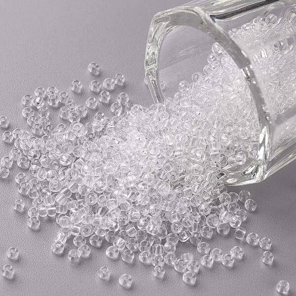 Clear 11/0 Grade A Round Transparent Glass Seed Beads