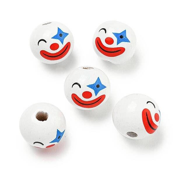 Printed Wood European Beads