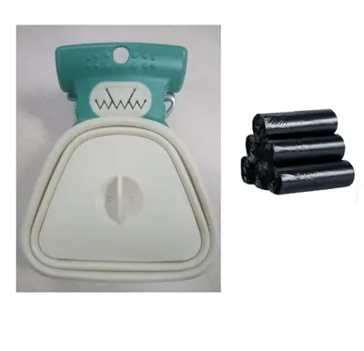 Pet Dog Poop Bag Dispenser Travel Foldable Poop Spoon | Color: Green mustard Set | Size: Big