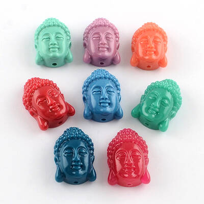 Dyed Buddha Head Synthetical Coral Beads