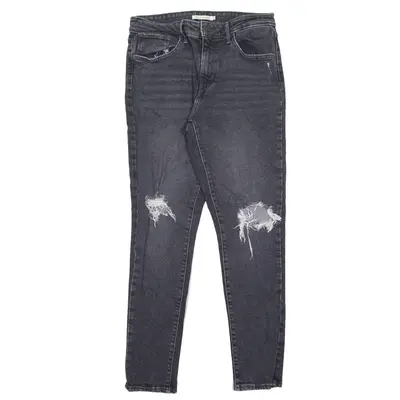 LEVI'S 720 High Rise Distressed Jeans Black Denim Slim Skinny Womens W30 L30