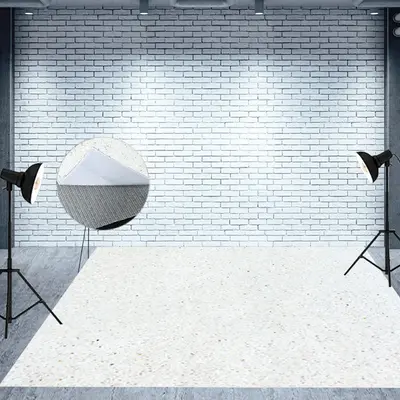 White Quartz Stone Pattern Fabric Floor Backdrop - Aperturee