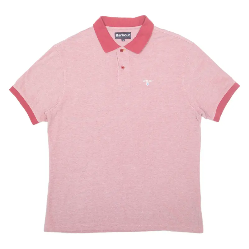 BARBOUR Mens Polo Shirt Red XL
