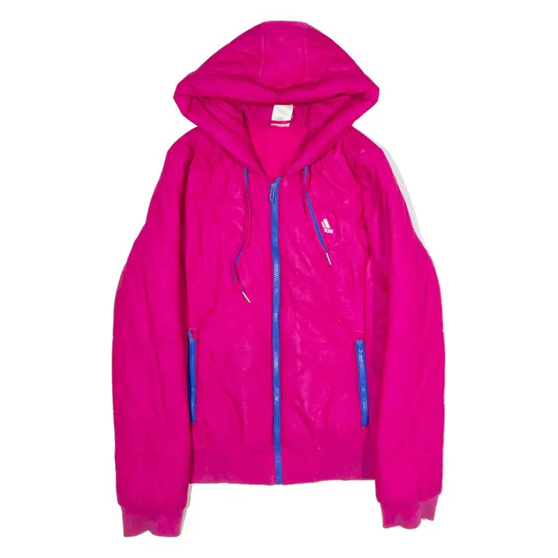 ADIDAS Womens Puffer Jacket Pink Hooded UK 10