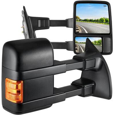 YITAMOTOR® Towing Mirrors compatible for 1999-2007 Ford F250 F350 F450 F550 Super Duty Tow Mirrors Power Heated with Turn Si...