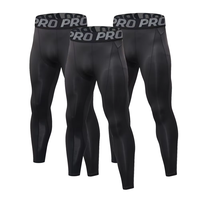 3 Pack Men's Compression Pants Tights Athletic Running Workout Leggings Quick Dry Sports Baselayer