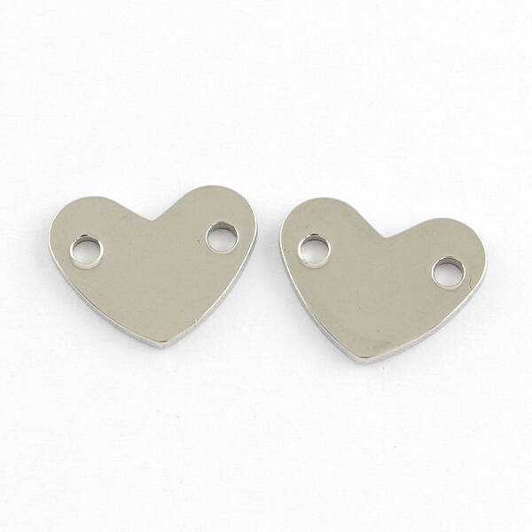 Tarnish Resistant Heart Stainless Steel Links connectors