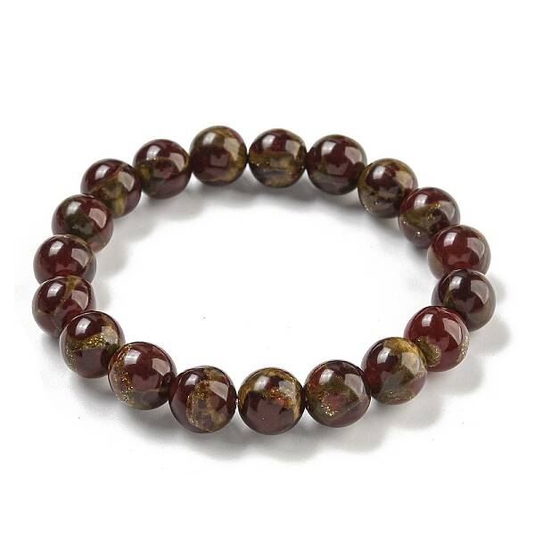 Round Synthetic Gold Clinquant Stone Stretch Bracekets