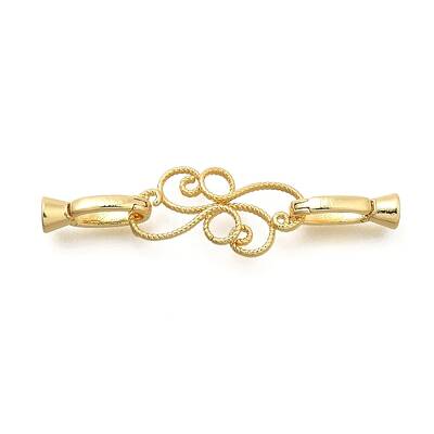Flower Rack Plating Brass Fold Over Clasps