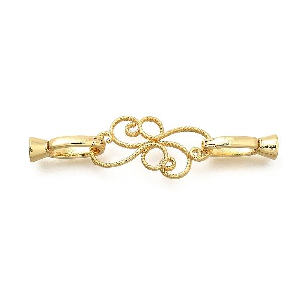 Flower Rack Plating Brass Fold Over Clasps
