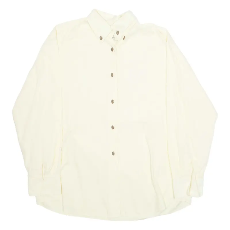 U.C OF BENETTON Womens Shirt Yellow Collared Long Sleeve L