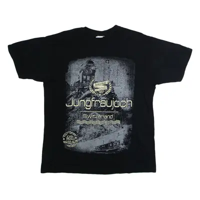 SMILE Jungfraujoch Mens T-Shirt Black Crew Neck L