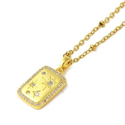 304 Stainless Steel Cubic Zirconia Pendant Necklaces