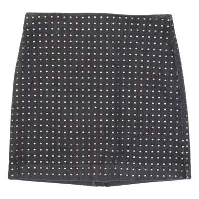 ALL SAINTS Studded Womens Straight Skirt Grey Short Denim S