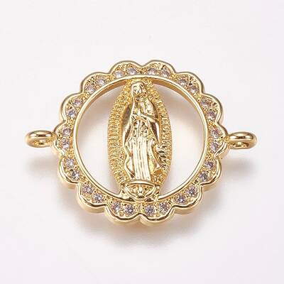 Brass Micro Pave Cubic Zirconia Links