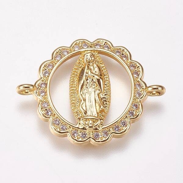 Brass Micro Pave Cubic Zirconia Links