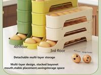 Rolling Egg Storage Box for Refrigerator, Multi-Layer Slide Design, Detachable & Space-Saving Egg Organizer, Fridge Door Egg ...