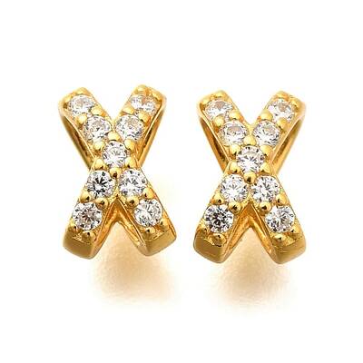 925 Sterling Silver Micro Pave Clear Cubic Zirconia Beads