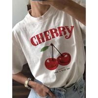 Women's Cherry Fruit T-Shirt - Comfortable, Relaxed Fit, Round Neck, Elegant Casual Top for All Seasons