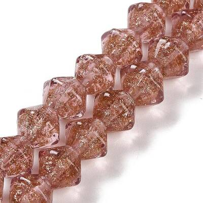 Handmade Gold Sand Lampwork Beads