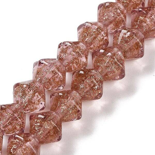 Handmade Gold Sand Lampwork Beads