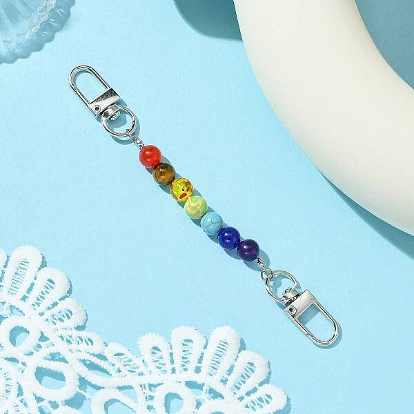 Chakra Gemstone Round Beaded Link Bag Extender Chains