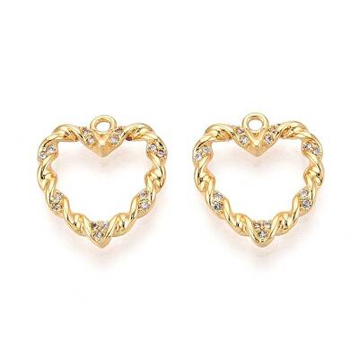 Brass Micro Pave Cubic Zirconia Pendants