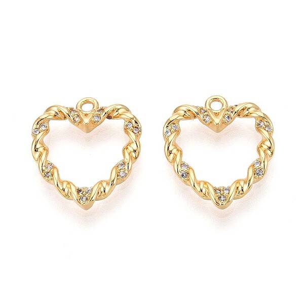 Brass Micro Pave Cubic Zirconia Pendants