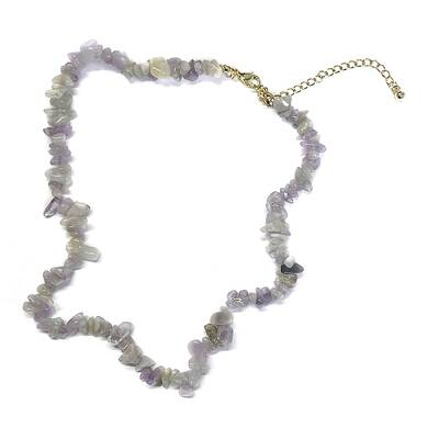 Natural Amethyst Chips Beaded Necklace