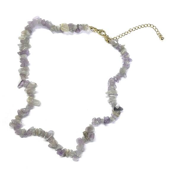 Natural Amethyst Chips Beaded Necklace