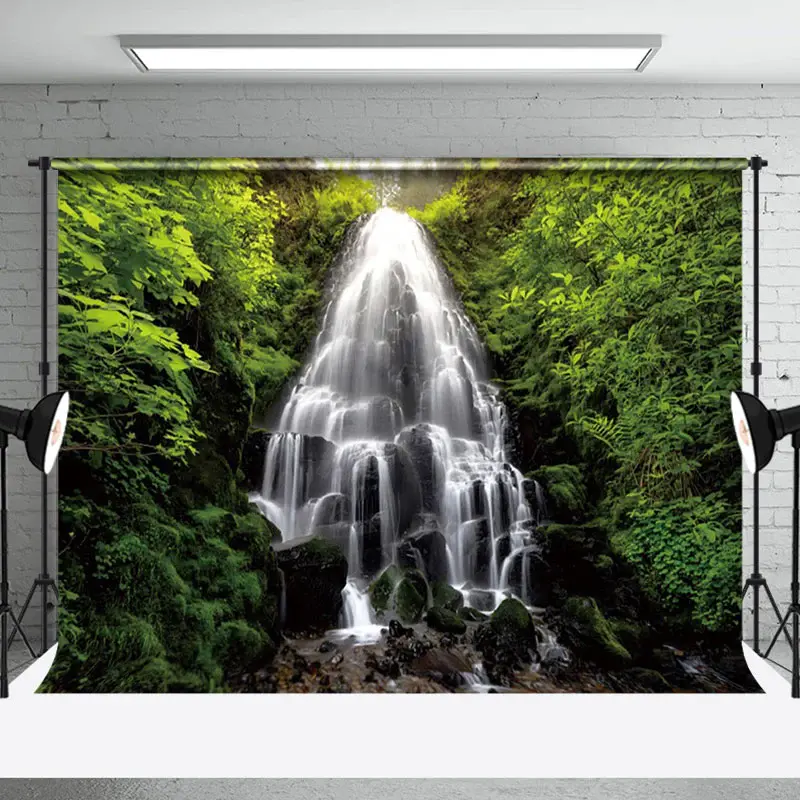 Aperturee Spectacular Waterfall Luxuriant Greenery Backdrop | Best Photography Backdrop | Photo Studio Backdrop | Best Backgr...