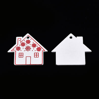 Christmas Spray Painted Wood Big Pendants