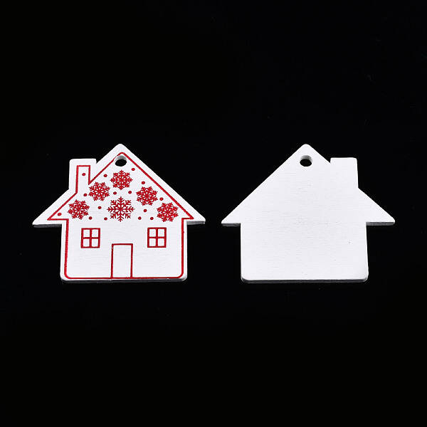 Christmas Spray Painted Wood Big Pendants