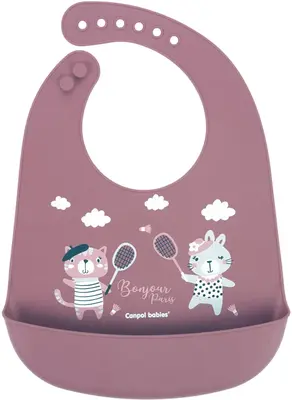 Canpol babies Hello Paris Bibs pink bib 1 pc