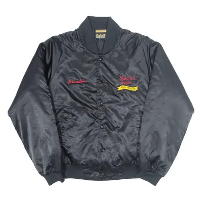 AUBURN SPORTSWEAR Segale Bros Insulated Bomber USA Jacket Black Nylon Mens S