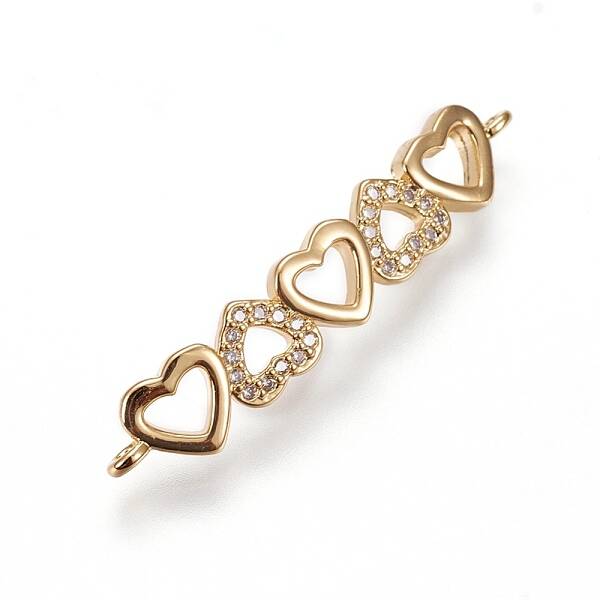 Brass Micro Pave Cubic Zirconia Links
