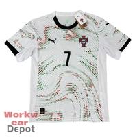 PUMA 2526 Portugal National Team Away White No. 7 Cristiano Ronaldo Short Sleeve Jersey Soccer Jerseys