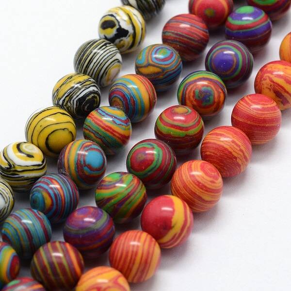 Synthetic Malachite Beads Strands