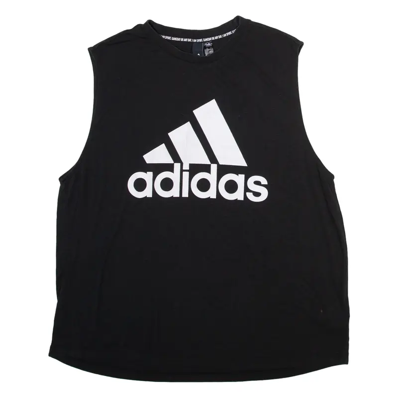 ADIDAS Boys Vest Black Sleeveless XL